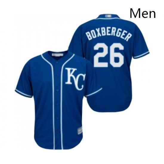 Mens Kansas City Royals 26 Brad Boxberger Replica Blue Alternate 2 Cool Base Baseball Jersey